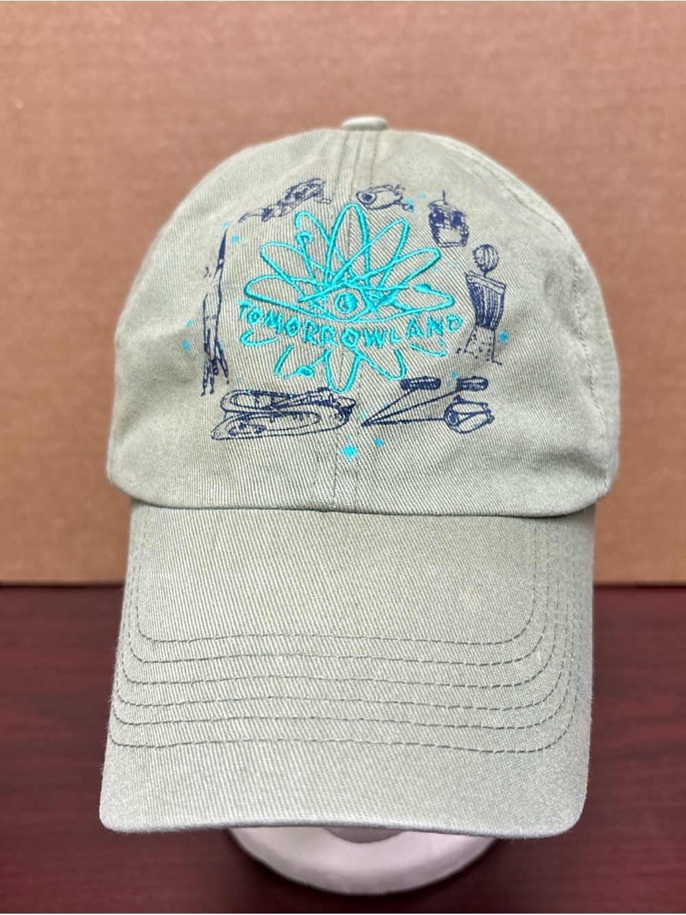 Tomorrowland Disney Dad Hat Strapback Baseball Cap Light Green Unstructured